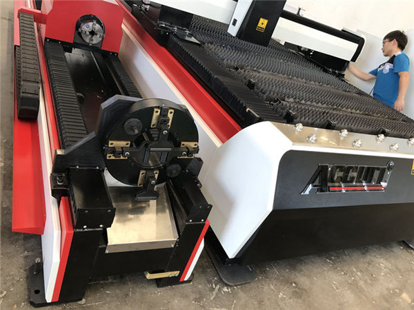 צינורות ss מכונת חיתוך לייזר 3d / חותך מתכת גיליון 3 צירים